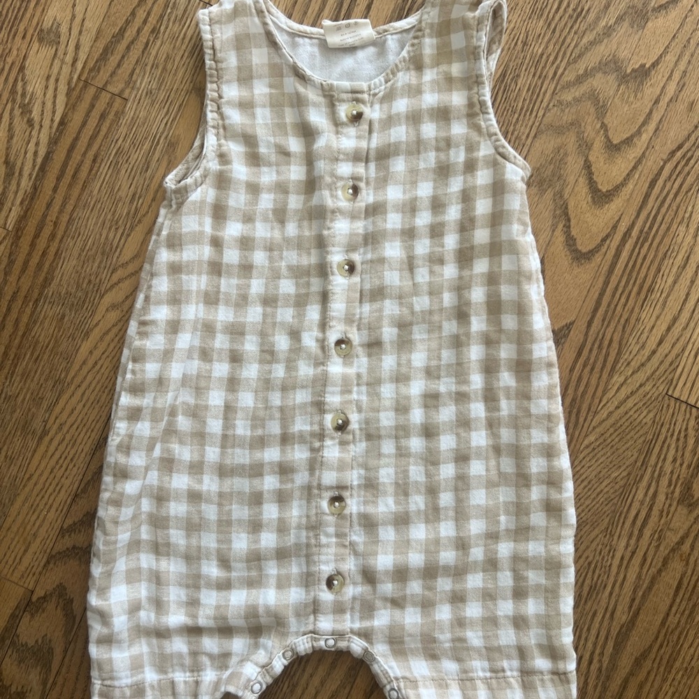 Spearmint Love SIIX Brand Checkered Baby Romper